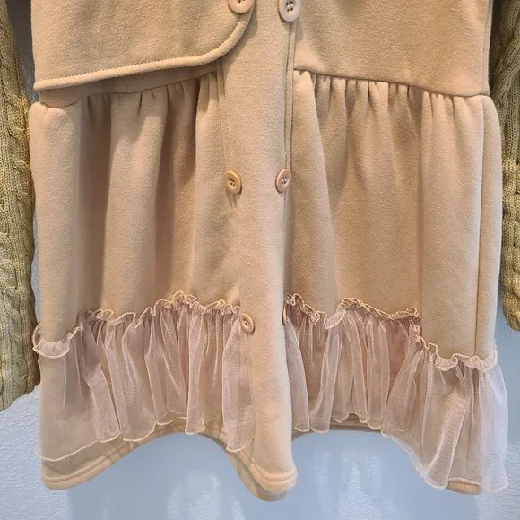 Trish Scully child boutique long sleeve heavy collared dress brown size 12 - Picture 4 of 11